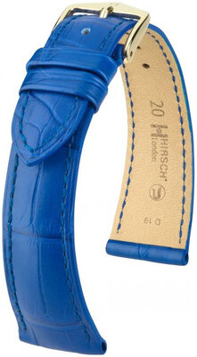 Синя кожена каишка Hirsch London L 04207085-1 (алигаторска кожа) Hirsch Selection