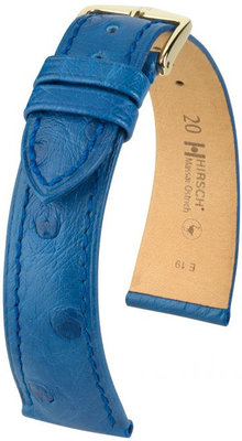Синя кожена каишка Hirsch Massai Ostrich L 04262085-1 (щраусова кожа) Hirsch Selection