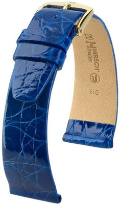 Синя кожена каишка Hirsch Prestige L 02208085-1 (крокодилска кожа) Hirsch Selection