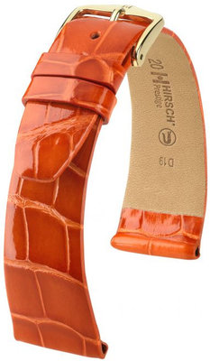 Оранжева кожена каишка Hirsch Prestige L 02207077-1 (алигаторска кожа) Hirsch Selection