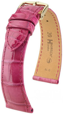 Розова кожена каишка Hirsch London L 04207024-1 (алигаторска кожа) Hirsch Selection