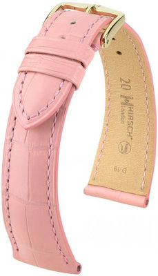 Розова кожена каишка Hirsch London M 04207122-1 (алигаторска кожа) Hirsch Selection