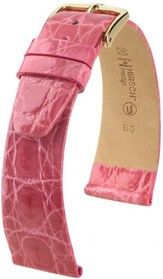 Розова кожена каишка Hirsch Prestige L 02207024-1 (алигаторска кожа) Hirsch Selection