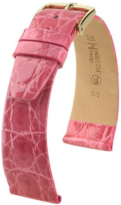 Розова кожена каишка Hirsch Prestige L 02208025-1 (крокодилска кожа) Hirsch Selection