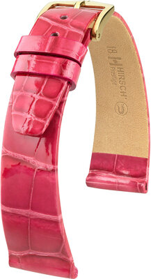 Розова кожена каишка Hirsch Prestige M 02207124-1 (алигаторска кожа) Hirsch Selection