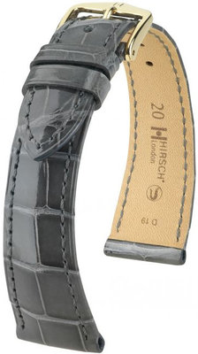 Сива кожена каишка Hirsch London L 04207030-1 (алигаторска кожа) Hirsch Selection