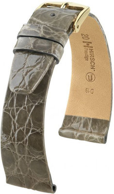 Сива кожена каишка Hirsch Prestige L 02208030-1 (крокодилска кожа) Hirsch Selection