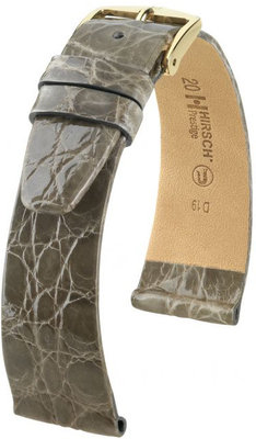 Сива кожена каишка Hirsch Prestige M 02208130-1 (крокодилска кожа) Hirsch Selection