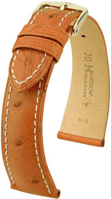 Светлокафява кожена каишка Hirsch Massai Ostrich L 04262071-1 (щраусова кожа) Hirsch Selection