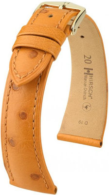 Светлокафява кожена каишка Hirsch Massai Ostrich L 04262075-1 (щраусова кожа) Hirsch Selection