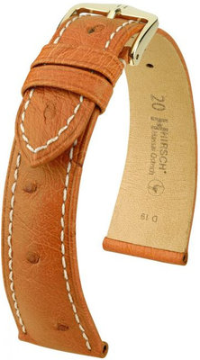 Светлокафява кожена каишка Hirsch Massai Ostrich M 04262171-1 (щраусова кожа) Hirsch Selection