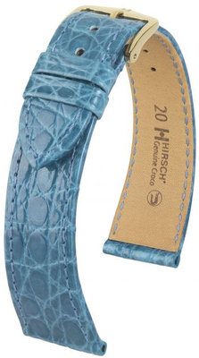 Светлосиня кожена каишка Hirsch Genuine Croco M 01808183-1 (крокодилска кожа) Hirsch Selection