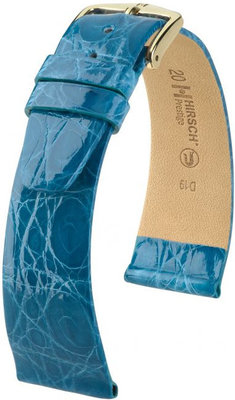 Светлосиня кожена каишка Hirsch Prestige M 02208183-1 (крокодилска кожа) Hirsch Selection
