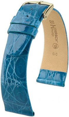 Светлосиня кожена каишка Hirsch Prestige M 02308183-1 (крокодилска кожа) Hirsch Selection
