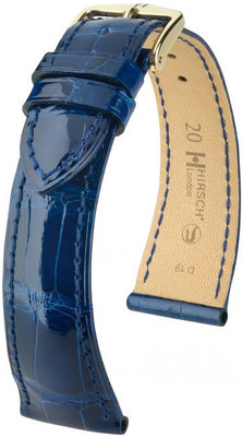 Тъмно синя кожена каишка Hirsch London L 04207080-1 (алигаторска кожа) Hirsch Selection