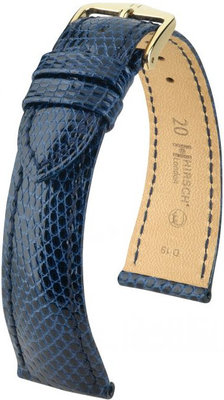 Тъмно синя кожена каишка Hirsch London L 04266080-1 (гущерска кожа) Hirsch Selection