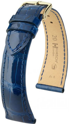 Тъмно синя кожена каишка Hirsch London M 04207180-1 (алигаторска кожа) Hirsch Selection