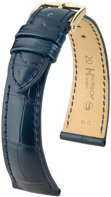 Тъмно синя кожена каишка Hirsch London M 04207189-1 (алигаторска кожа) Hirsch Selection