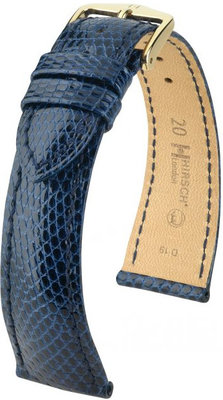 Тъмно синя кожена каишка Hirsch London M 04266180-1 (гущерска кожа) Hirsch Selection