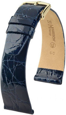 Тъмно синя кожена каишка Hirsch Prestige L 02208080-1 (крокодилска кожа) Hirsch Selection