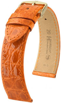Тъмнооранжева кожена каишка Hirsch Genuine Croco M 01808176-1 (крокодилска кожа) Hirsch Selection