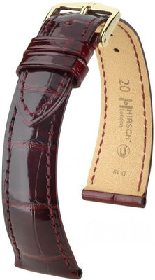Бургундска кожена каишка Hirsch London L 04207060-1 (алигаторска кожа) Hirsch Selection