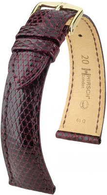 Бургундска кожена каишка Hirsch London M 04266160-1 (гущерска кожа) Hirsch Selection