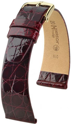 Бургундска кожена каишка Hirsch Prestige M 02208160-1 (крокодилска кожа) Hirsch Selection