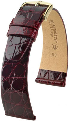 Бургундска кожена каишка Hirsch Prestige M 02308160-1 (крокодилска кожа) Hirsch Selection