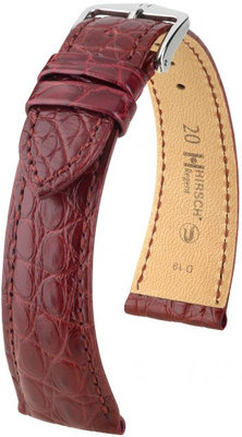 Бургундска кожена каишка Hirsch Regent L 04107069-2 (алигаторска кожа) Hirsch Selection