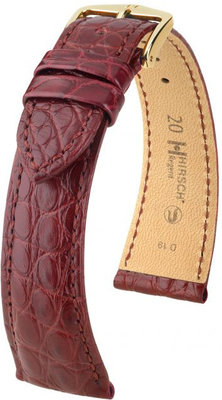Бургундска кожена каишка Hirsch Regent M 04107169-1 (алигаторска кожа) Hirsch Selection