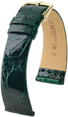 Зелена кожена каишка Hirsch Prestige L 02208040-1 (крокодилска кожа) Hirsch Selection