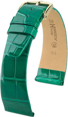 Зелена кожена каишка Hirsch Prestige M 02207140-1 (алигаторска кожа) Hirsch Selection