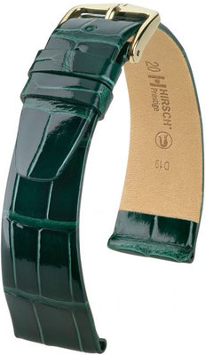 Зелена кожена каишка Hirsch Prestige M 02307141-1 (алигаторска кожа) Hirsch Selection
