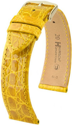Жълта кожена каишка Hirsch Genuine Croco L 01808072-1 (крокодилска кожа) Hirsch Selection