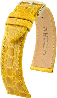 Жълта кожена каишка Hirsch Genuine Croco M 01808172-1 (крокодилска кожа) Hirsch Selection
