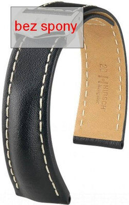 Черна кожена каишка Hirsch Navigator 07002450-2 (Teletina)