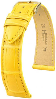 Жълта кожена каишка Hirsch London L 04207072-1 (алигаторска кожа) Hirsch Selection