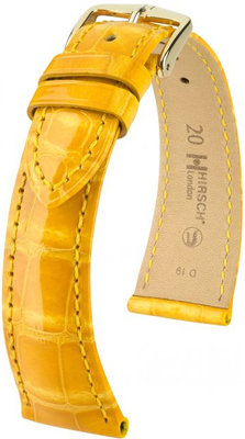 Жълта кожена каишка Hirsch London L 04207073-1 (алигаторска кожа) Hirsch Selection