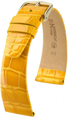 Жълта кожена каишка Hirsch Prestige L 02207073-1 (алигаторска кожа) Hirsch Selection