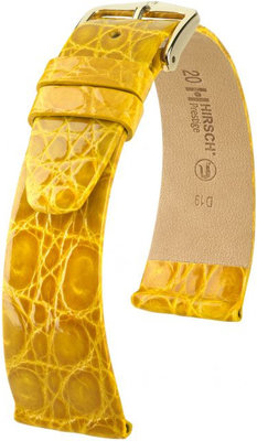 Жълта кожена каишка Hirsch Prestige L 02208072-1 (крокодилска кожа) Hirsch Selection