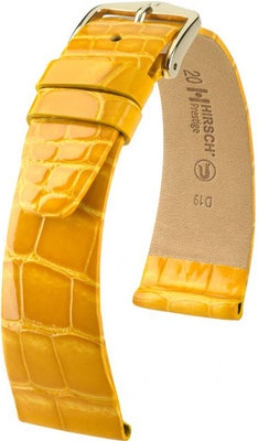 Жълта кожена каишка Hirsch Prestige M 02207173-1 (алигаторска кожа) Hirsch Selection