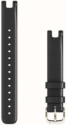 Каишка Garmin Lily, кожена, черна, със сребърна катарама, дълга