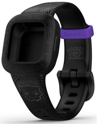 Пластмасова каишка Garmin (за Vívofit junior 3), черна, Marvel, Black Panther, 010-12666-40
