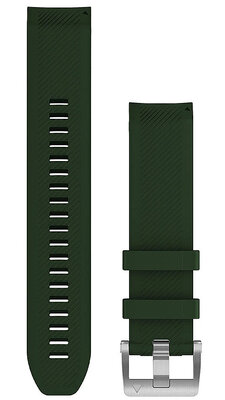 Garmin MARQ каишка, силиконова, зелена, сребърна катарама