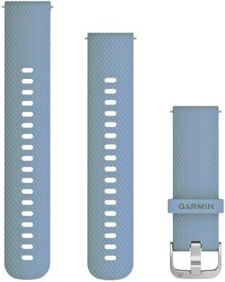 Garmin каишка за бързо освобождаване 20 мм, силиконова, сиво-синя, сребърна катарама (Venu, Venu Sq, Venu 2 plus и др.)