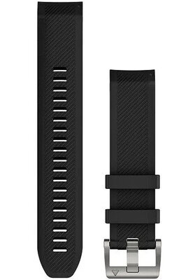 Garmin QuickFit каишка 22 мм, силиконова, черна, сребърна катарама (Fenix 7/6/5, Epix 2, MARQ и др.)