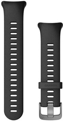 Каишка Garmin Forerunner 45S, силиконова, черна, сребърна катарама