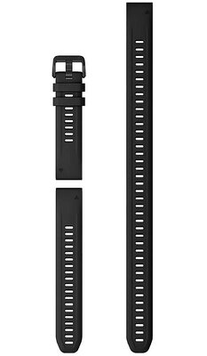 Силиконова каишка Garmin 20mm (за Garmin Fenix 8/7S/6S (43mm) и др.), черен, QuickFit, + удължена част, 010-13028-00