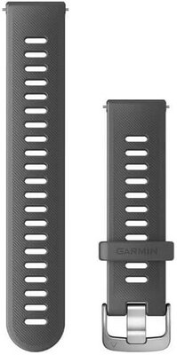 Garmin каишка за бързо освобождаване 20 мм, силиконова, сива, сребърна катарама (Venu, Venu Sq, Venu 2 plus и др.)